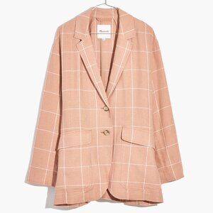 Madeweel Breezewoven Larsen Blazer in Windowpane - Sandstone